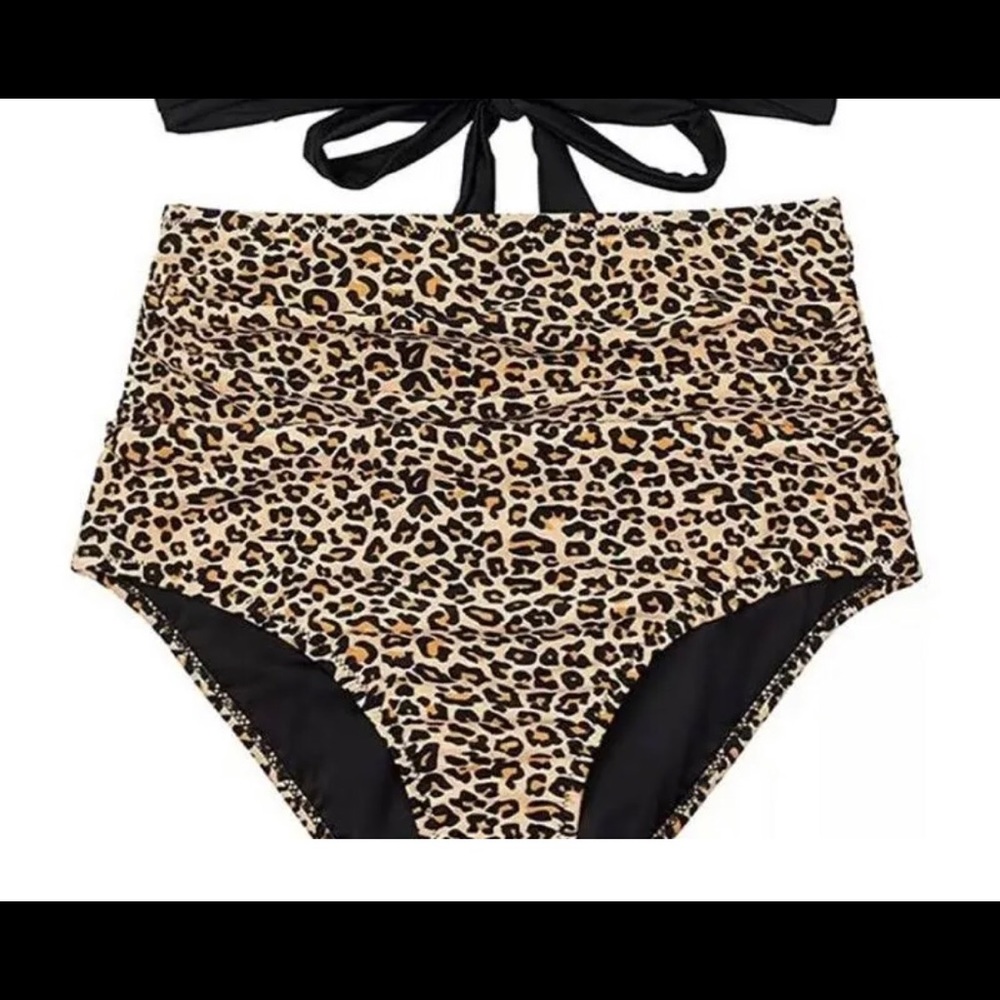 NEW CUPSHE NWT Bikini bottoms, Leopard print, ruched sides. SZ:L - Picture 7 of 7